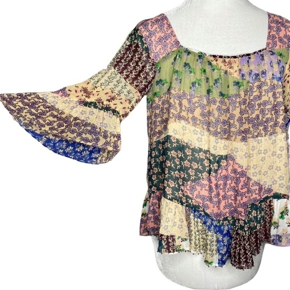 Floreat for Anthropologie Patchwork Blouse - Picture 3 of 8